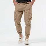 Wiaofellas Solid Elastic Mid Waist Baggy Pants Casual Men Clothing Big Pockets Sweatpants New Arrival Male Long Pants Trousers