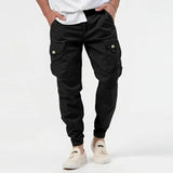 Wiaofellas Solid Elastic Mid Waist Baggy Pants Casual Men Clothing Big Pockets Sweatpants New Arrival Male Long Pants Trousers