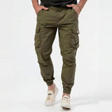 Wiaofellas Solid Elastic Mid Waist Baggy Pants Casual Men Clothing Big Pockets Sweatpants New Arrival Male Long Pants Trousers