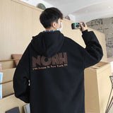 Wiaofellas Spring Autumn Winter Letter Printing Pullover Hoodie Casual Comfort Daily Fashion Unisex Couple Men Coat Sports Chic Jacket