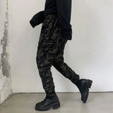 Wiaofellas Summer Dark Geometric Pattern Printing Men's Slim-fit Low-Grade Harem Beamed Casual Pants Hip-hop Pencil Pants Thin Section