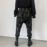 Wiaofellas Summer Dark Geometric Pattern Printing Men's Slim-fit Low-Grade Harem Beamed Casual Pants Hip-hop Pencil Pants Thin Section