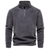 Wiaofellas Winter Solid Stand Collar Furry Sweatshirts Men Pullover Solid Long Sleeve Thickness Hoodies Male Business Lambwool Shirts