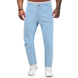 Wiaofellas 2YK Breathable Loose Sweatpants Spring Button-up Cotton Linen Trousers Male 2023 Streetwear Men Solid Pants Clothing 2023