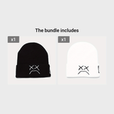 Sad Expression LIL PEEP Embroidered Cold Hat Men's Warm Knitted Hat Women's Cool Trendy Hooded Hat