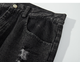 Wiaofellas Mens Wide Leg Jeans Cargo Punk Gothic Harajuku Pants Men Tassel Baggy Plus Size Patchwork Jeans Black Casual Denim Pants