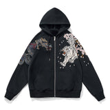 Wiaofellas Link Men's Hip Hop Hoodies Chinese Dragon Embroidery Sweatshirt Harajuku Hooded Pullover High Street