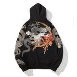 Wiaofellas Link Men's Hip Hop Hoodies Chinese Dragon Embroidery Sweatshirt Harajuku Hooded Pullover High Street