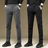 Wiaofellas Autumn New Men's Clothing Casual Pants Comfortable Straight Cotton Elastic Fashion Plaid Business Male Brand Trousers