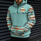 Wiaofellas Autumn Winter Men Sweatshirt Streetwear Clothing Men's Casual Geometric Ethnic Print Collage Sherpa Hoodie Long Sleeve Pullover
