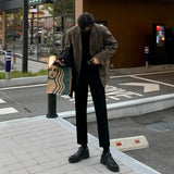 Wiaofellas Autumn and Winter New Korean Men's High-Class Sense Thickened Trend Loose Casual Suit Coat