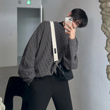 Wiaofellas Cable Knit Sweater Men Spring Autumn Tops Men Casual Clothes Crewneck Knit Cardigan Men Pullover Sweaer Knitted Shirts D182