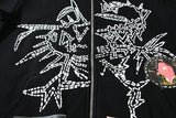 Wiaofellas Cactus Jack Graffiti Zipper Hooded Hoodies for Men Stranger Things Oversized Cardigan Fleece Sweatshirts Oversized Cotton Jacket