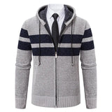 Wiaofellas Cardigan Men's Sweater Jacket AutumnCotton Casual Slim Fashion Hooded Warm Zipper Up Hoodie Coat