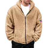 Wiaofellas Casual Soft Warm Long Sleeve Hoodies Men Clothing Fashion Double Fleece Sweatshirts Winter Solid Furry Hooded Autumn Jackets