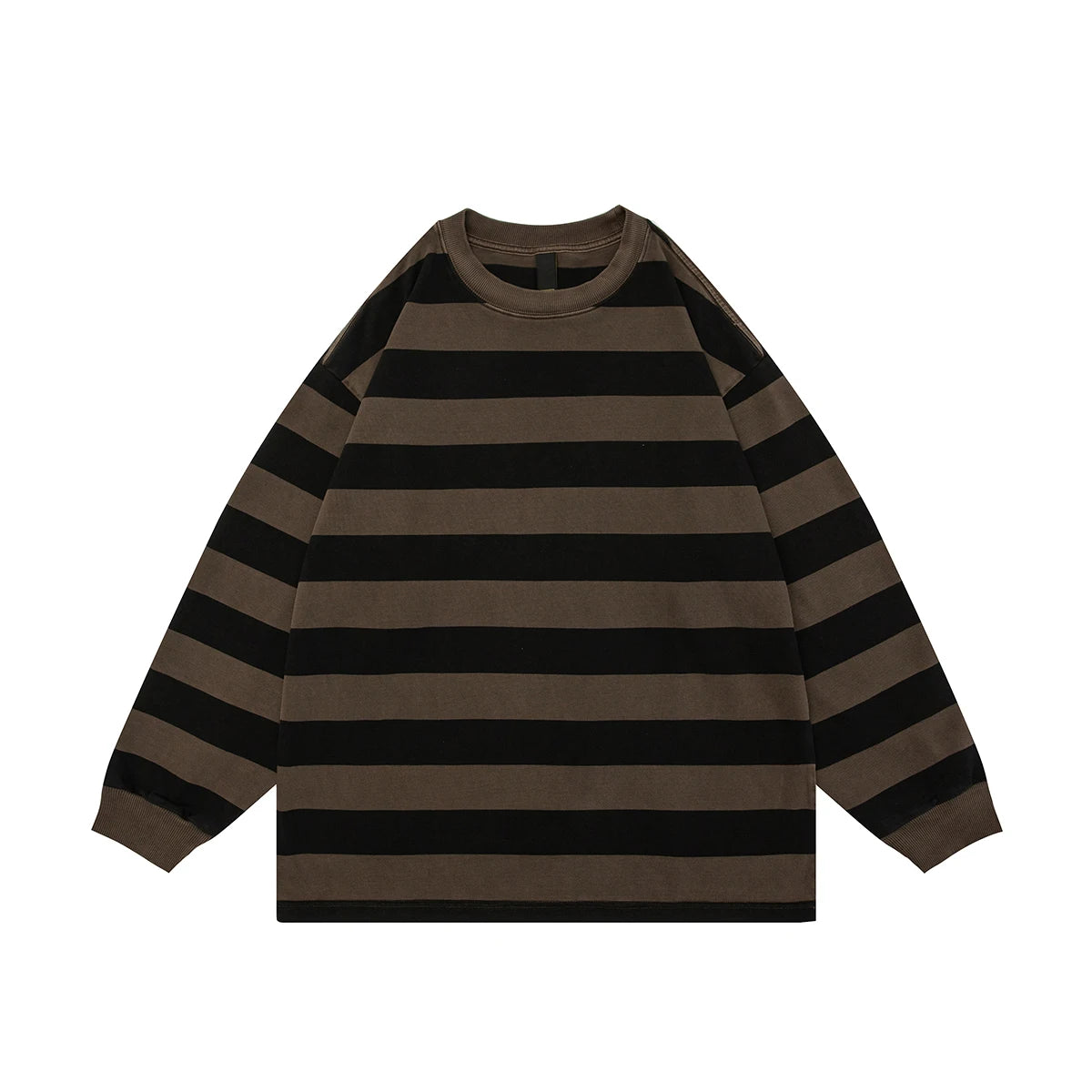 Wiaofellas Color Match Striped Patchwork Washed Sudaderas for Men and Women Streetwear Autumn Ropa Hombre Sweatshirts Y2k Crew Neck Hoodies