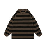 Wiaofellas Color Match Striped Patchwork Washed Sudaderas for Men and Women Streetwear Autumn Ropa Hombre Sweatshirts Y2k Crew Neck Hoodies