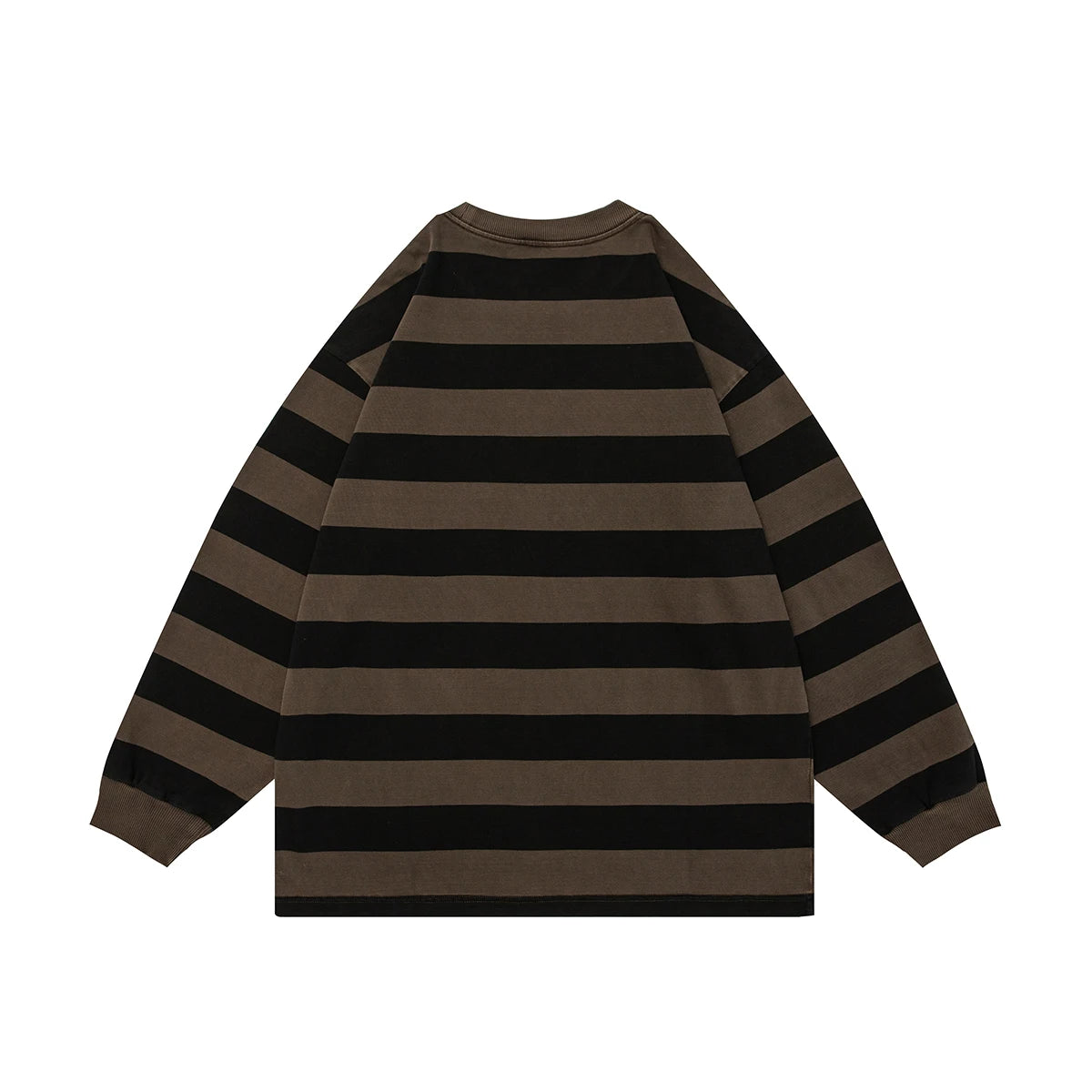 Wiaofellas Color Match Striped Patchwork Washed Sudaderas for Men and Women Streetwear Autumn Ropa Hombre Sweatshirts Y2k Crew Neck Hoodies
