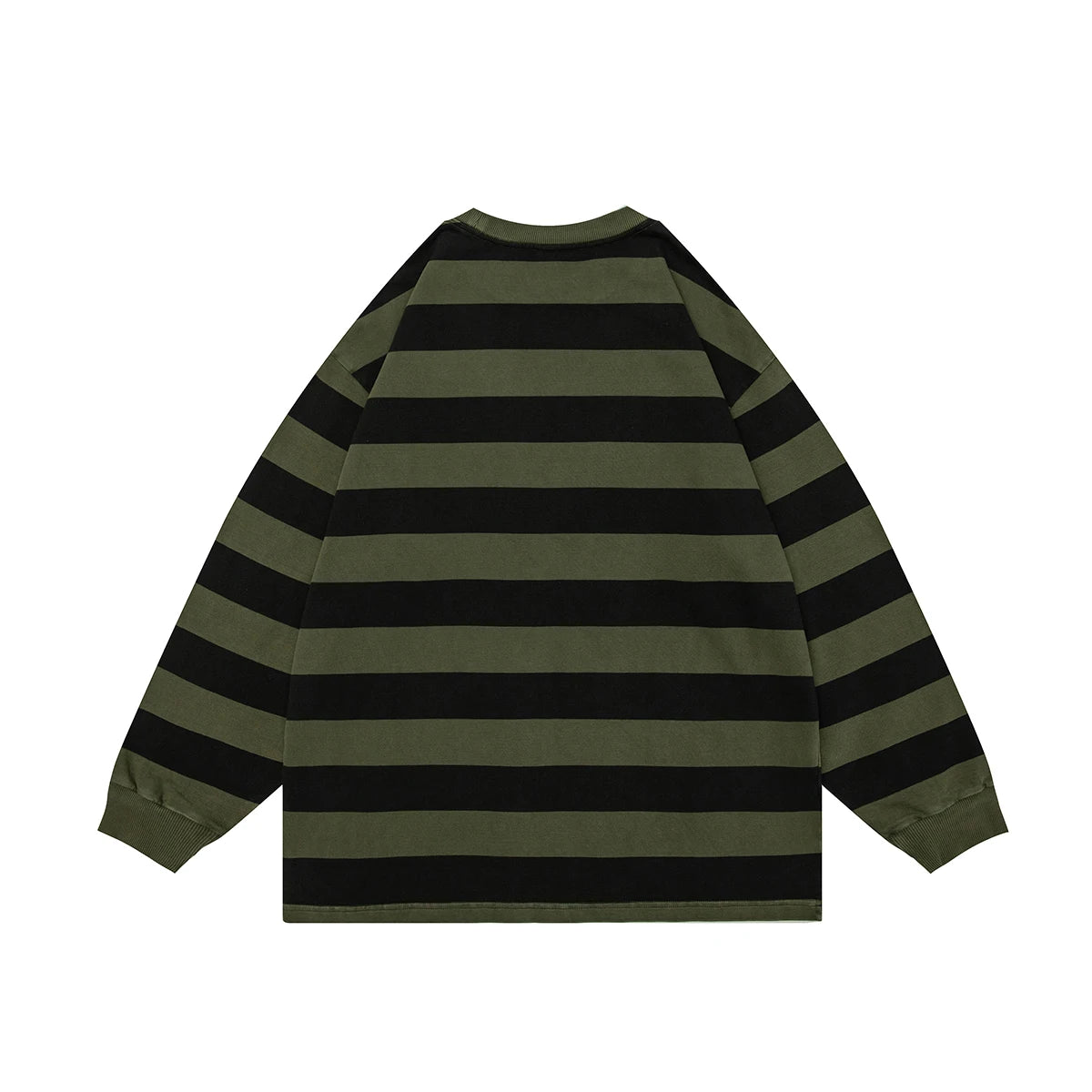 Wiaofellas Color Match Striped Patchwork Washed Sudaderas for Men and Women Streetwear Autumn Ropa Hombre Sweatshirts Y2k Crew Neck Hoodies