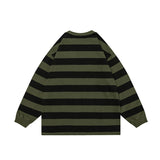 Wiaofellas Color Match Striped Patchwork Washed Sudaderas for Men and Women Streetwear Autumn Ropa Hombre Sweatshirts Y2k Crew Neck Hoodies