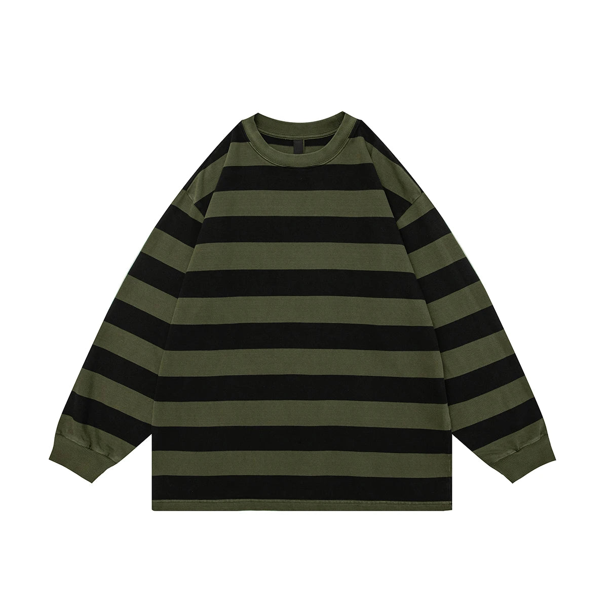 Wiaofellas Color Match Striped Patchwork Washed Sudaderas for Men and Women Streetwear Autumn Ropa Hombre Sweatshirts Y2k Crew Neck Hoodies