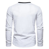 Wiaofellas Fashion Button Gym T Shirt Autumn Casual O Neck Long Sleeve Male Tees Sports T-shirt Men Clothing Slim Stitch Cotton Basic Tops