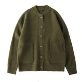 Wiaofellas Fashion Long Sleeve Solid Knit Cardigans Men Clothing  Button-up O-Neck Sweaters Coats Vintage Winter Jackets Streetwear
