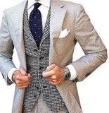 Wiaofellas Mens Suit Vest Plaid Coffe Champagne Wedding Wool Business Waistcoat Jacket Casual Slim Fit Gilet Homme Vests For Groosmen
