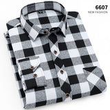 Wiaofellas Autumn New Casual Men's Flannel Plaid Shirt Brand Male Business Office Red Black Checkered Long Sleeve Shirts Clothes