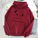 Wiaofellas Autumn New Harajuku Kpop Women's Retro Hoodie Dinosaur Long Sleeve Top Tee Fashion Casual Sports Shirt Ladies Clothing Hoodie