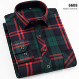 Wiaofellas Autumn New Casual Men's Flannel Plaid Shirt Brand Male Business Office Red Black Checkered Long Sleeve Shirts Clothes