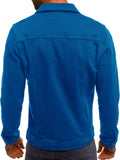 Wiaofellas Solid Color Jeans Jackets Men Fashion Autumn Slim Jackets Mens Casual Denim Coats Turn-down Collar Streetwear