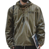 2022 Autumn Winter Men Hoodie Retro Army Green Cotton Hooded Coat Military Coat Cargo Style Clothes