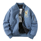 Wiaofellas Winter Bomber Jacket Men Fashion Pilot Jacket Rocket Print Baseball Coat Casual Youth Streetwear Outerwear Mens Clothing