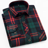 Wiaofellas Autumn New Casual Men's Flannel Plaid Shirt Brand Male Business Office Red Black Checkered Long Sleeve Shirts Clothes