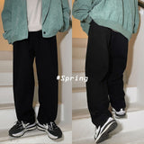 Wiaofellas Spring Wide-leg Jeans Men's Fashion Casual Retro Korean Jeans Men Streetwear Loose Hip-hop Straight Denim Trousers Mens Pants