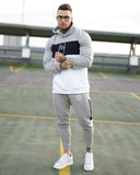 Wiaofellas Mens Tracksuits Cotton Casual Hoodie Set Autumn Male Sweatshirt Stylish fitness suit for men