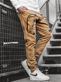 Wiaofellas  Men's Big Pocket Cargo Pants Trousers Casual Men Jogger Pants Fashion Stitching zipper Sportswear Cotton Fitness Sweatpants