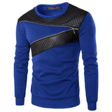 Wiaofellas Leather Patchwork Hoodies Men Zipper Decoration Long Sleeve Sweatshirt Tops Men's Leisure Hoodie Clothes 4XL 5XL,TA233