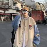 Wiaofellas Extra-large size jacket for men women Korean oversize hip hop baseball uniform Hong Kong style casual all-match cool punk jacket