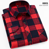 Wiaofellas Autumn New Casual Men's Flannel Plaid Shirt Brand Male Business Office Red Black Checkered Long Sleeve Shirts Clothes