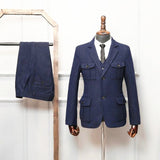 Wiaofellas Men Suits Tailor-Made 2 Pieces Tuxedo Double Breasted High Street Tweed Suits Formal Wedding Business Causal Prom Tailored