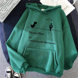 Wiaofellas Autumn New Harajuku Kpop Women's Retro Hoodie Dinosaur Long Sleeve Top Tee Fashion Casual Sports Shirt Ladies Clothing Hoodie