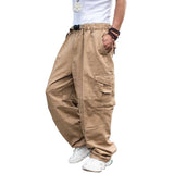 Wiaofellas Trendy Loose Baggy Cargo Pants Men Casual Hiphop Harem Cotton Straight Trousers Wide Leg Plus Size Streetwear Clothing