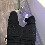 Wiaofellas New Men Trend Black Ripped Jeans Fashion Street Hole Trousers Cozy Skinny Design Hot Rhinestone Stretch Soft Washed Denim Pants