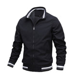 Wiaofellas Men's Jackets Casual Autumn Mens Solid Color Sports Jackets Slim Fit Business Coats Fashion Baseball Coats Mens Clothing