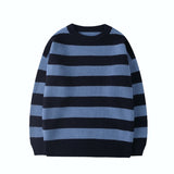 Wiaofellas Autumn Winter Sweater Women Casual Woman Sweater Pullovers Striped Jumper Warm Teen Gril Green Striped Sweaters