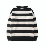 Wiaofellas Autumn Winter Sweater Women Casual Woman Sweater Pullovers Striped Jumper Warm Teen Gril Green Striped Sweaters