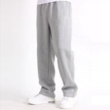 Wiaofellas Spring Men Plus Size Pants Solid Baggy Loose Elastic Pants Cotton Sweatpants Casual Pants Autumn Straight Trousers