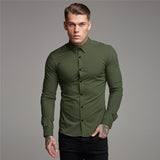 Wiaofellas Shirt Men's Summer Thin Section Non-iron Modal Shirt Men's Black Long-sleeved Business Career Trend 6 Colors
